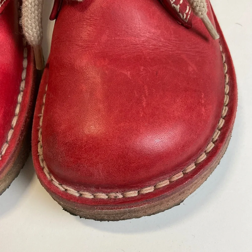 Duckfeet Fyn Red Leather Derby Lace Up Shoes Danish Design Women EU 37